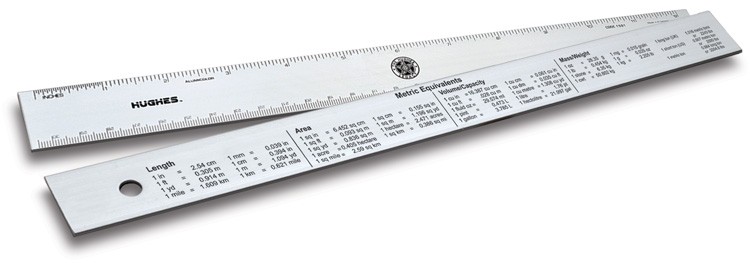 12" Ruler with Metric Conversions Table on back 5