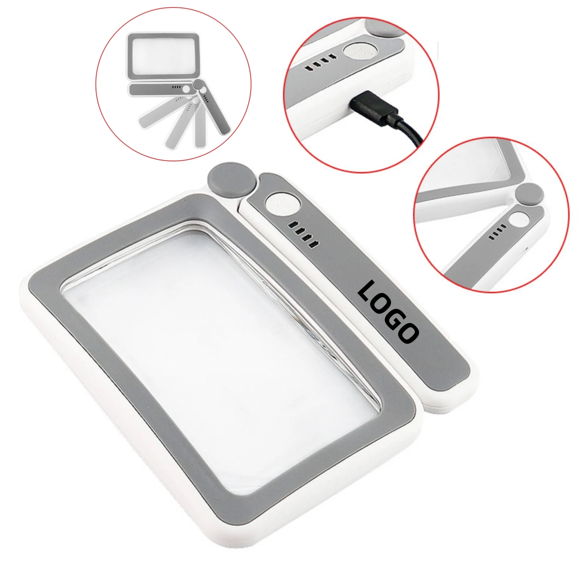 LED Illuminated Magnifier With Foldable Handle 4
