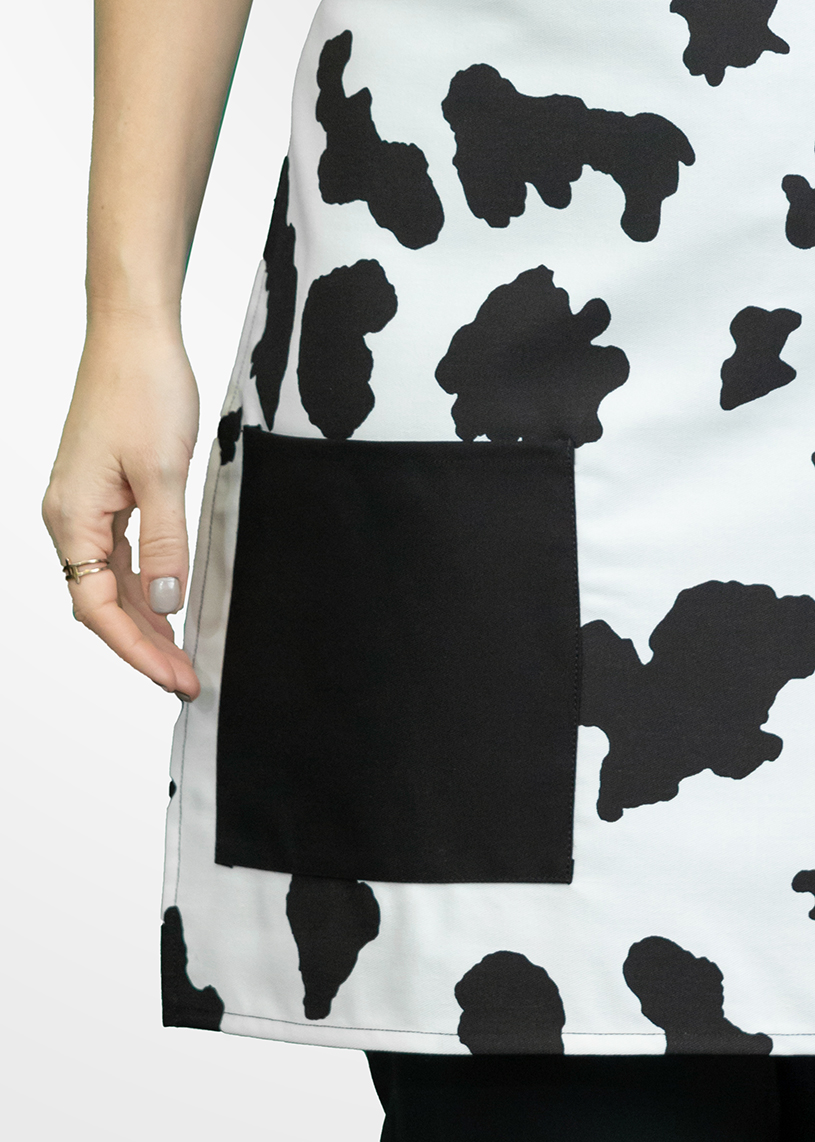 Single Pocket Cow print Apron 2