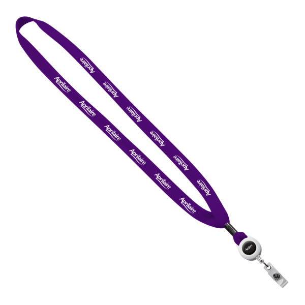 5/8" New Polyester "Shoelace" Lanyard with Retractable Badge Reel 99