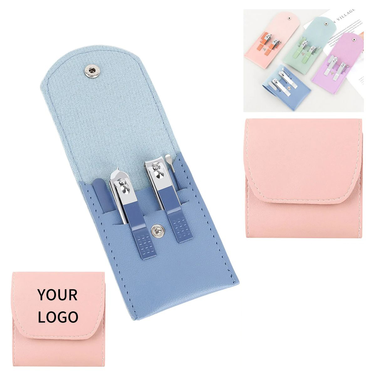 Travel Nail Care Set with PU Leather Protective Case 1