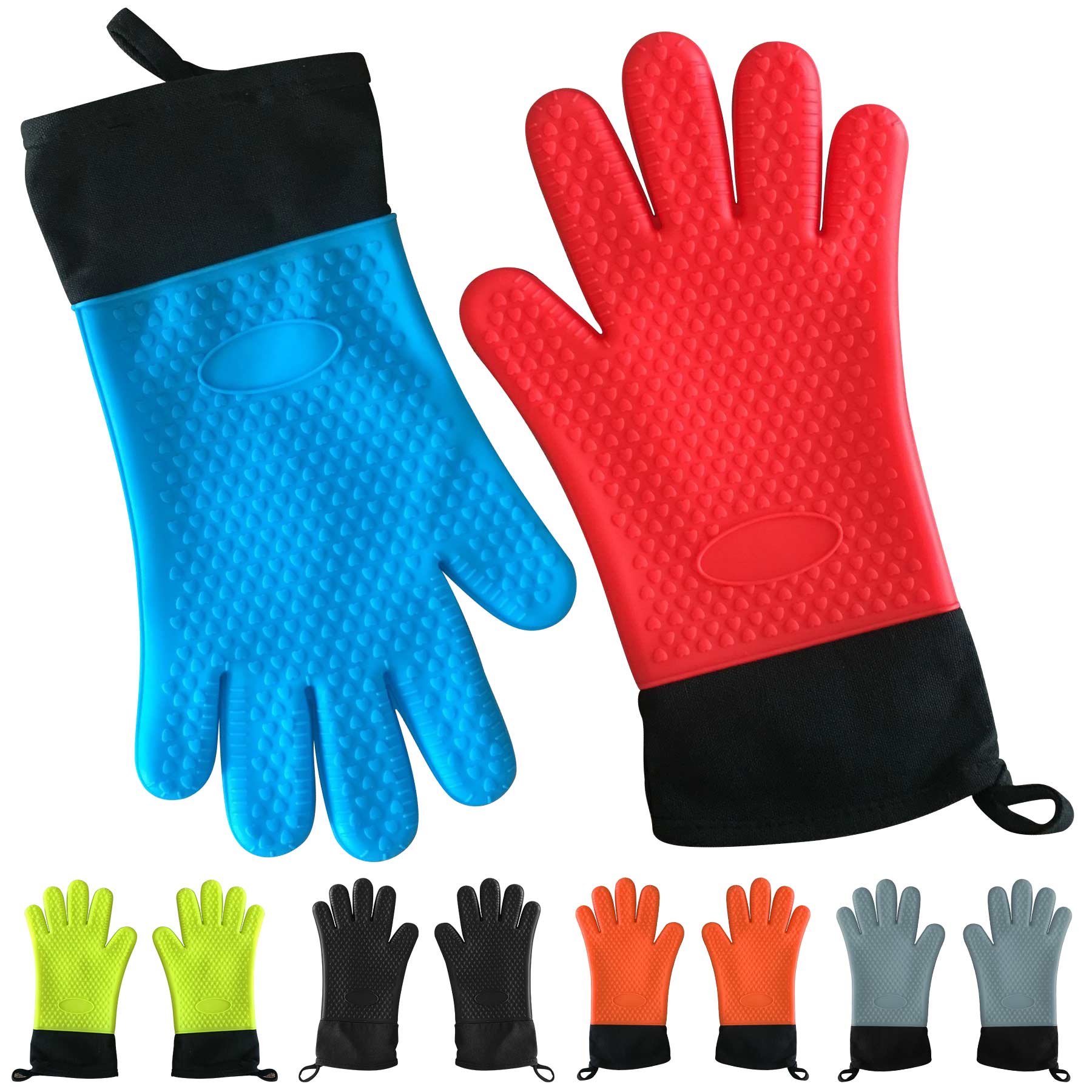 Silicone Large Oven Cook Fingers Gloves 2