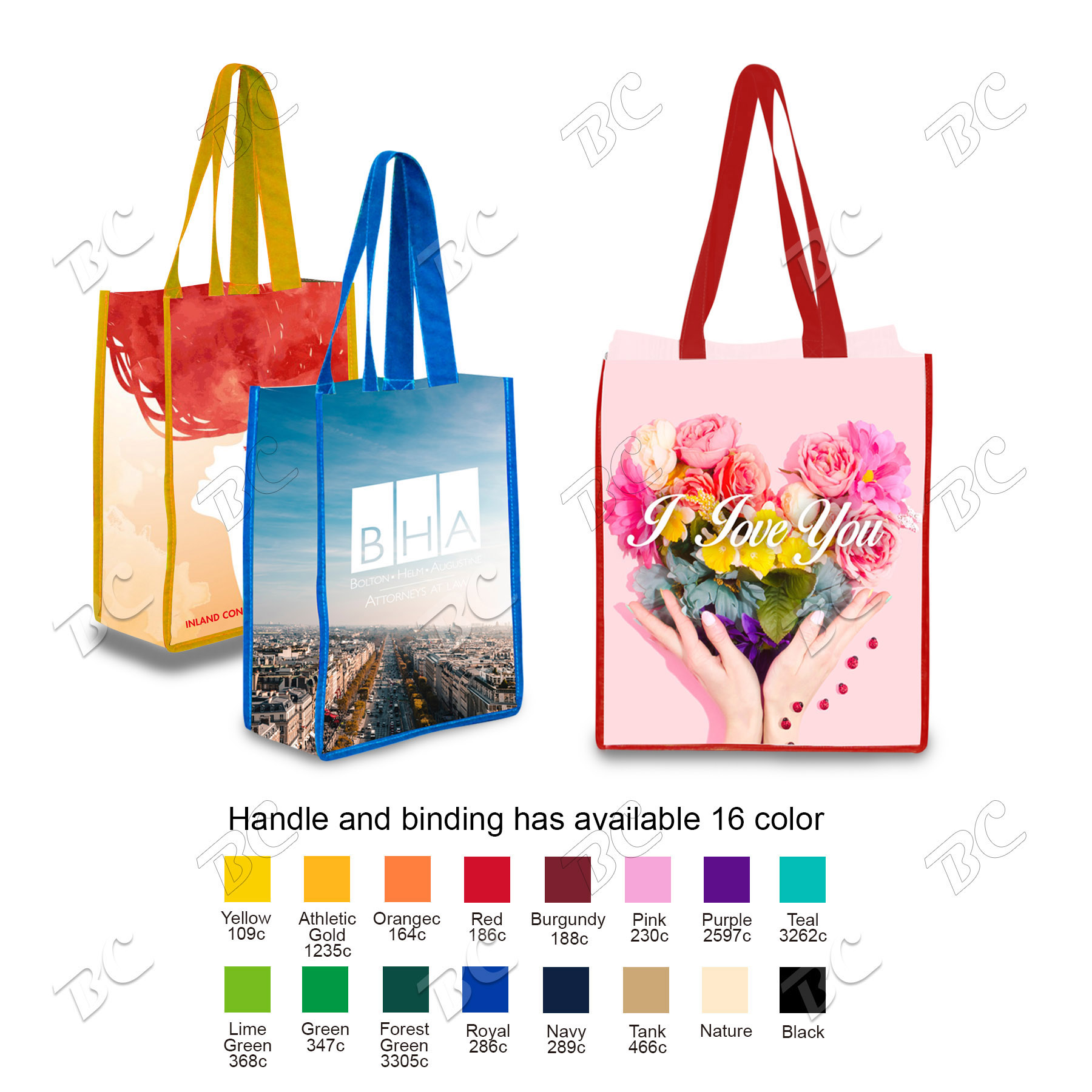 Full Color 5 oz Cotton Canvas Tote Bag 8"x 10"x 4" 2