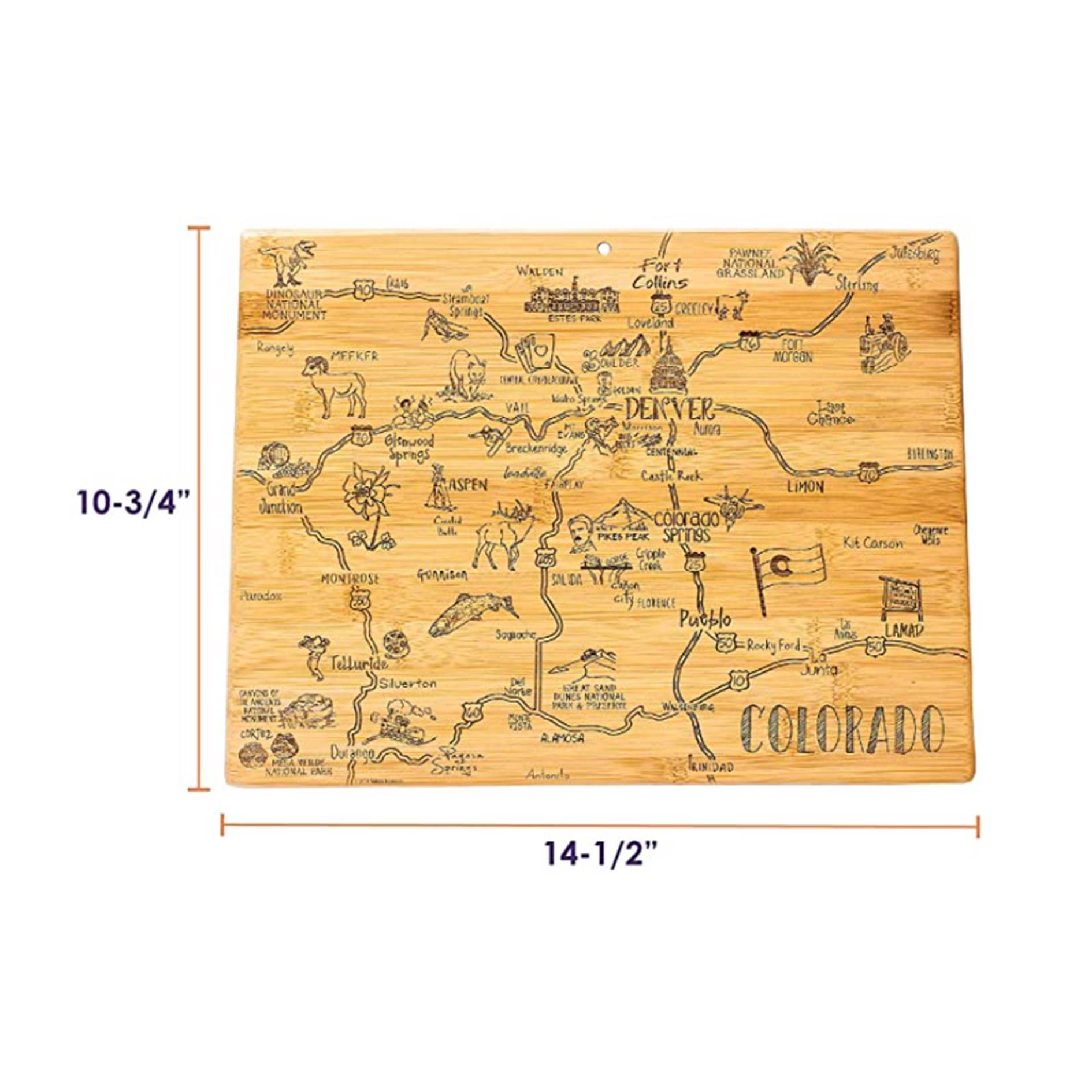 Colorado State Shaped Serving Cutting Board 3