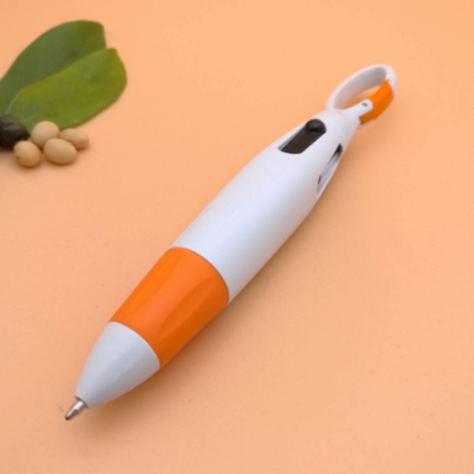 Retractable Four-color Shuttle Pens with Carabiner Clip 5