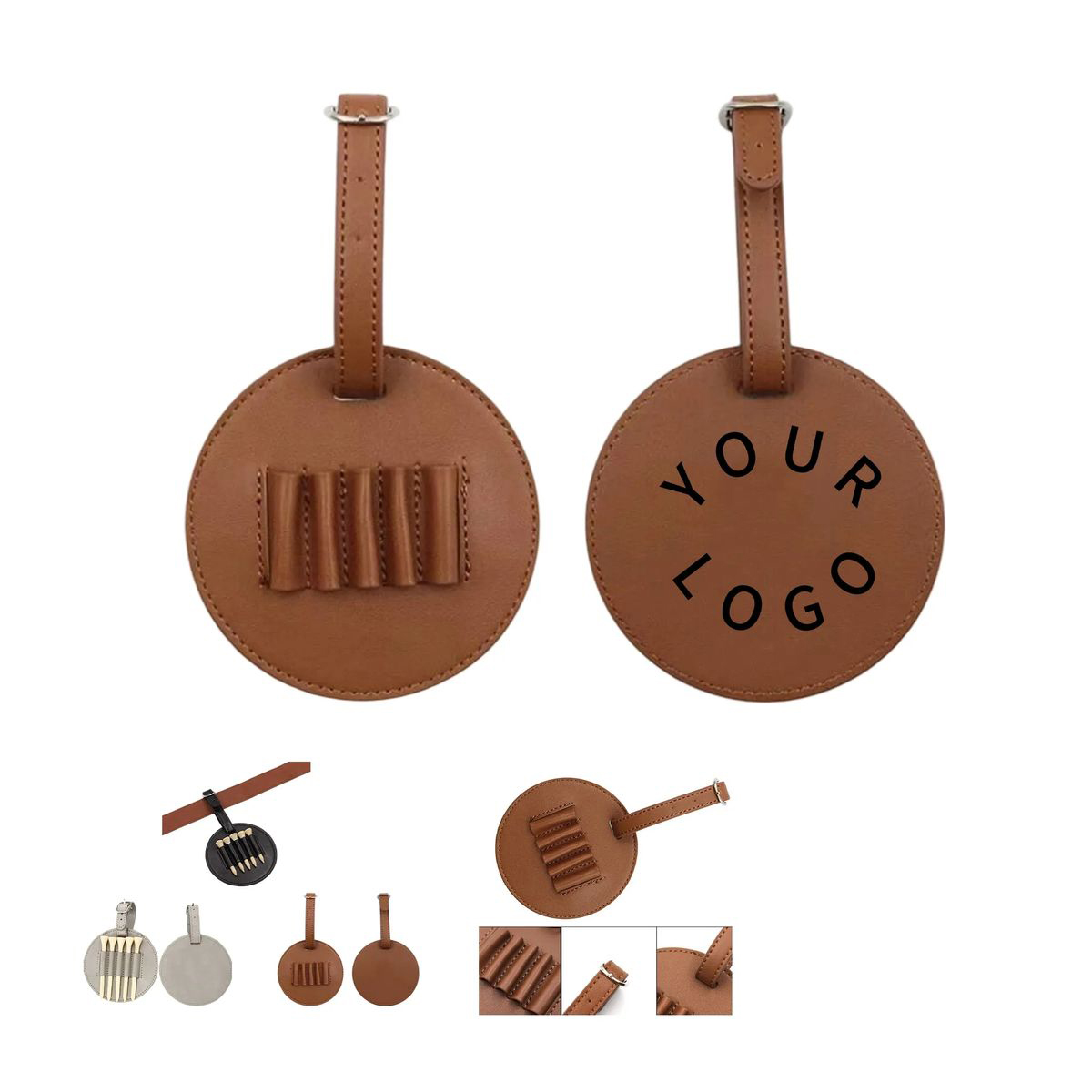 Customizable PU Leather Golf Tee Holder 3