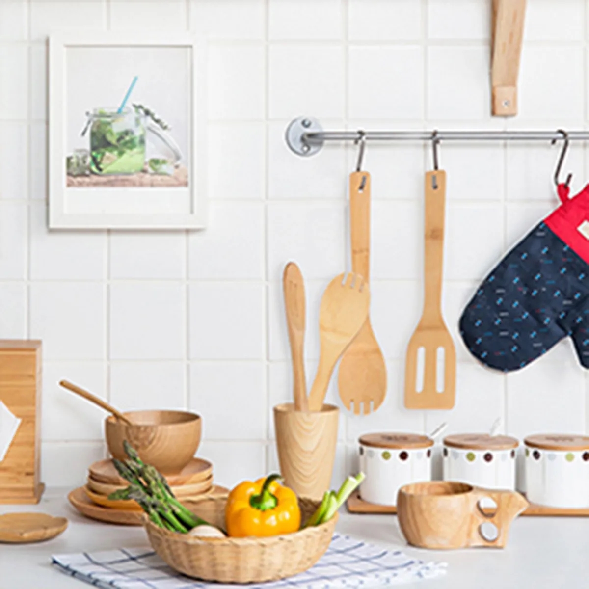 Wooden Bamboo Cooking Utensils Set 2