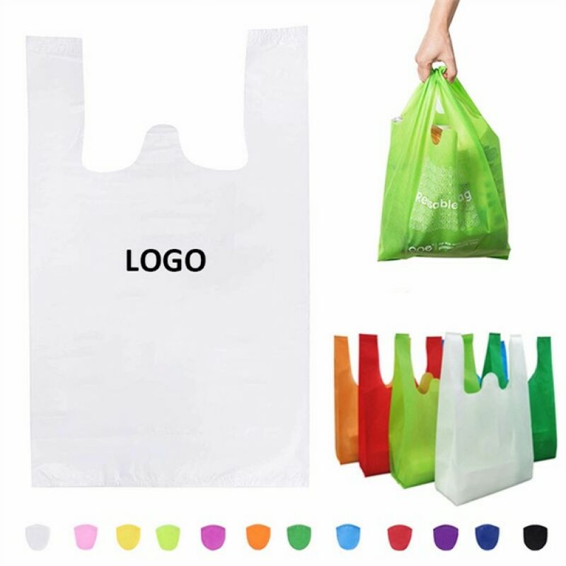 Economy T-shirt Style Plastic Shopping Tote Bag