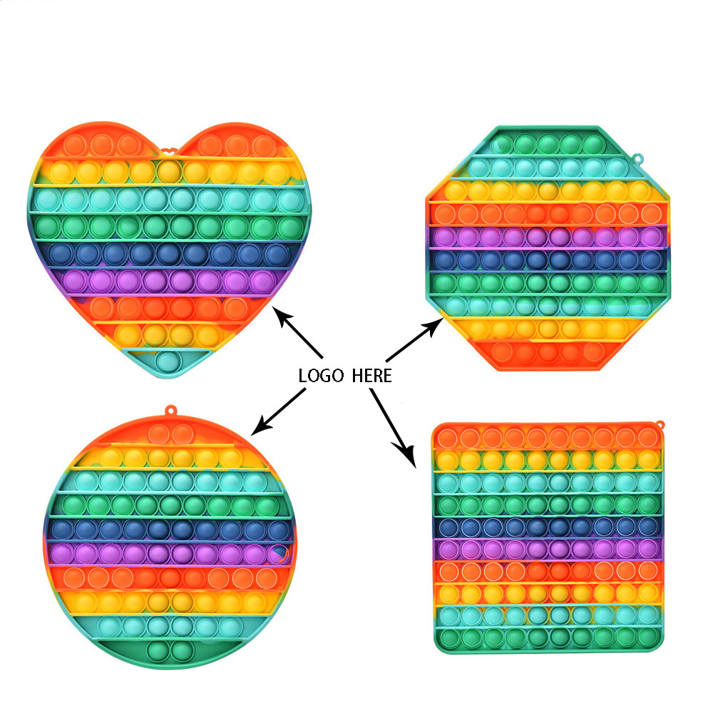 Big Size Push It Pop Fidget Sensory Toy Rainbow Color Autism Special Needs 4