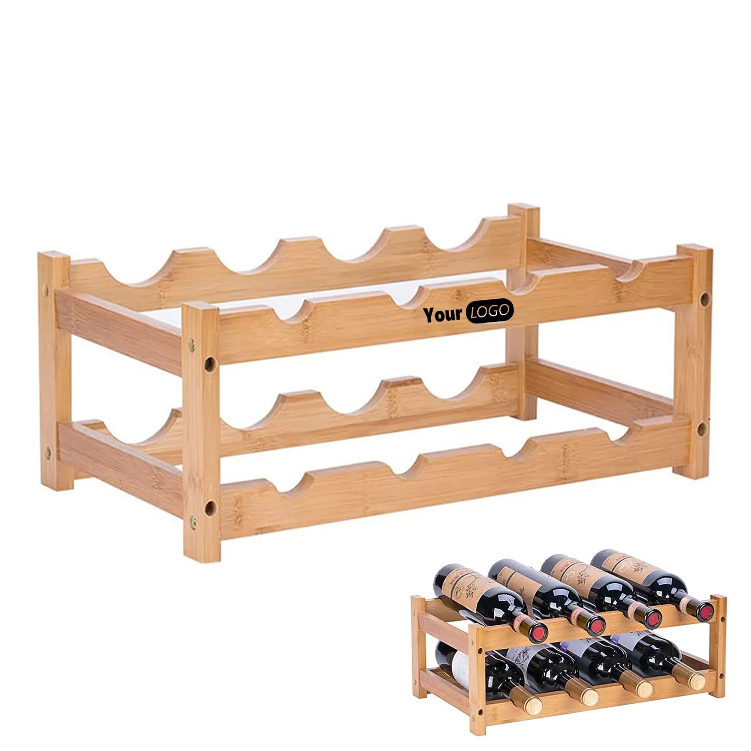 Bamboo Sturdy and Durable Wine Storage Shelf 6