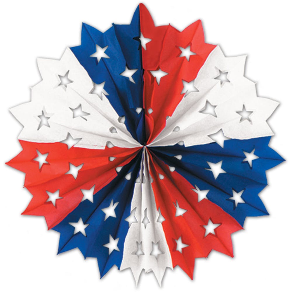 Patriotic Star Fans - 22", custom hand fan with logo imprint 2