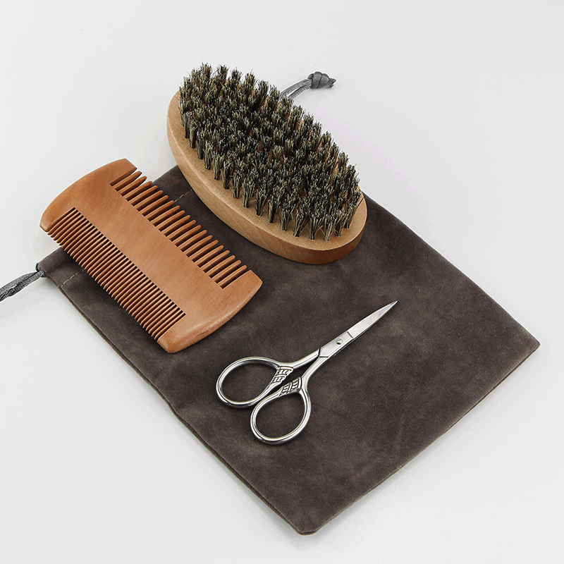 Beard Brush & Comb Set 4