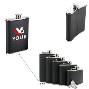 PU Leather 7oz Stainless Steel Flask With Tightly Sealed Cap 9