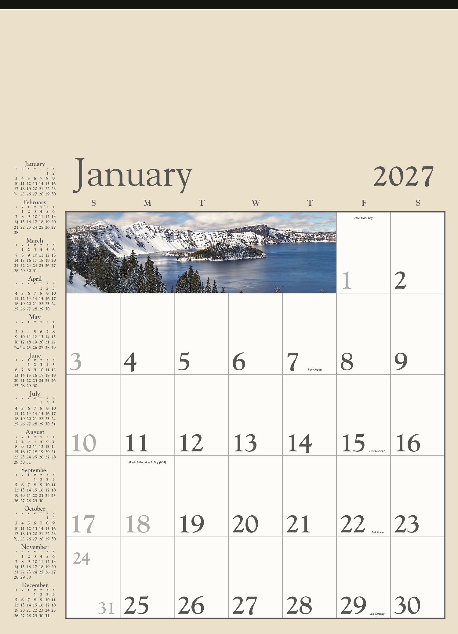 Triumph® Calendars Decorator Memo (Tan) Calendar 39