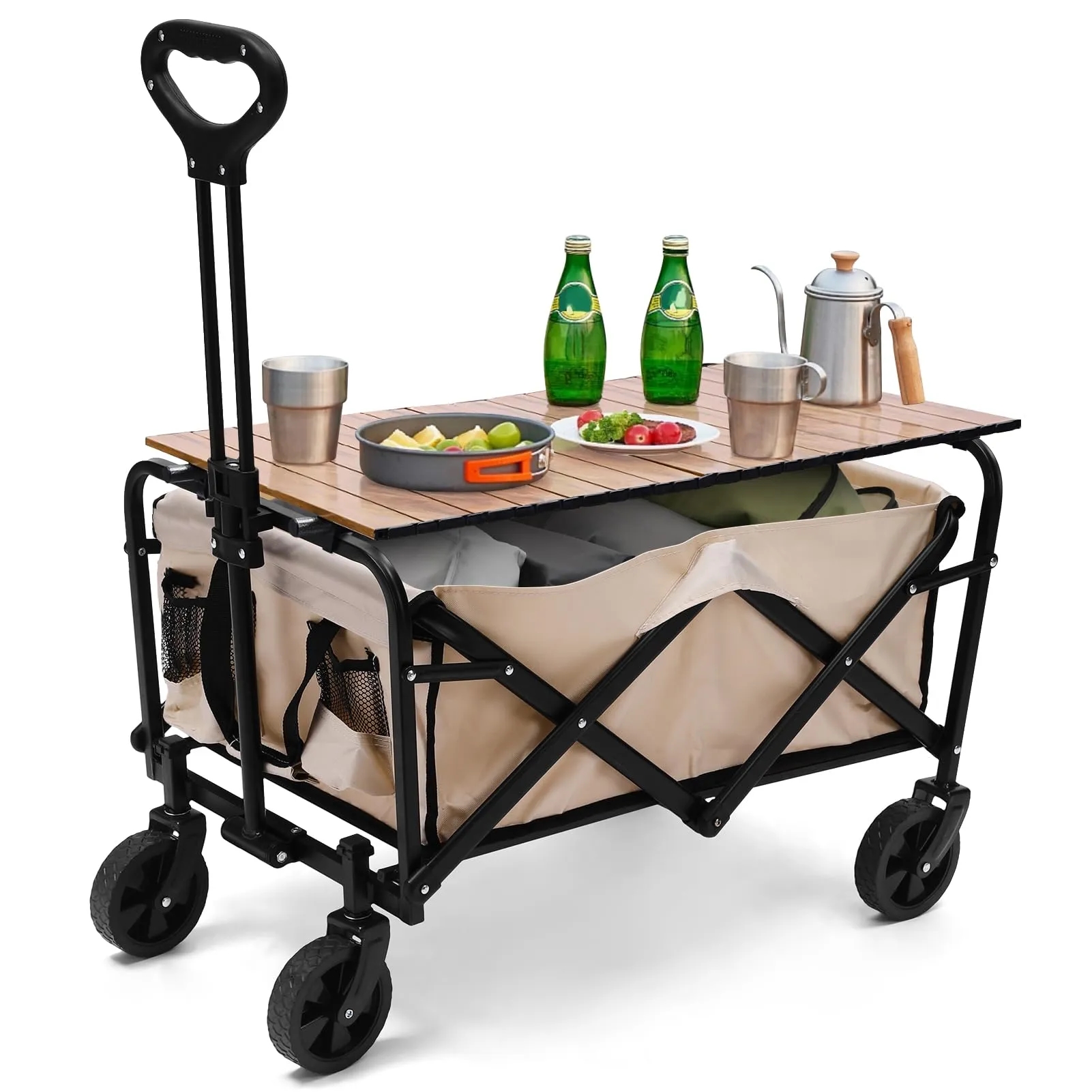 Height Adjustable & Foldable Outdoor Garden Utility Wagon 6