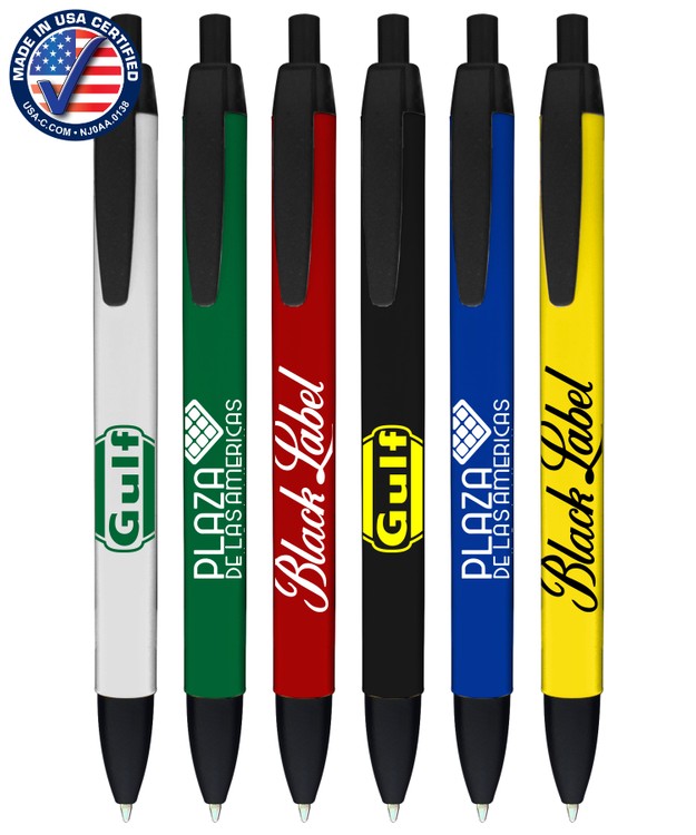 Certified Made USA - Wide Barrel Click Pen with Black Trim 2