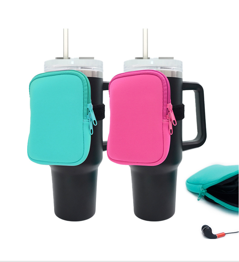 Neoprene 40 oz Bottle Holder Coin Purse, custom koozie with logo imprint 2