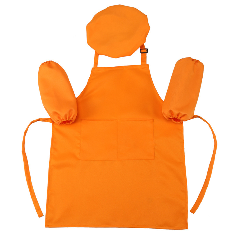 Child Kitchen Aprons w/ Pockets and Chef Hats 3