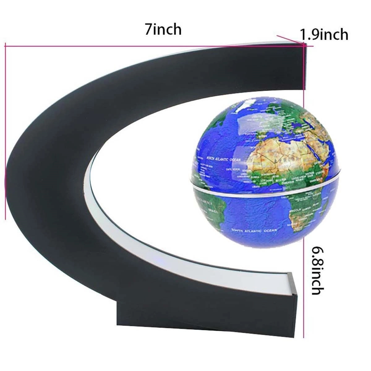 Magnetic Floating Globe with LED Light C Shape 2