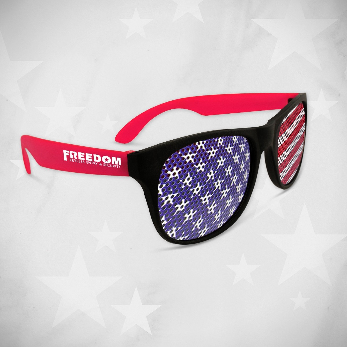 American Flag Neon Red Billboard Sunglasses 4