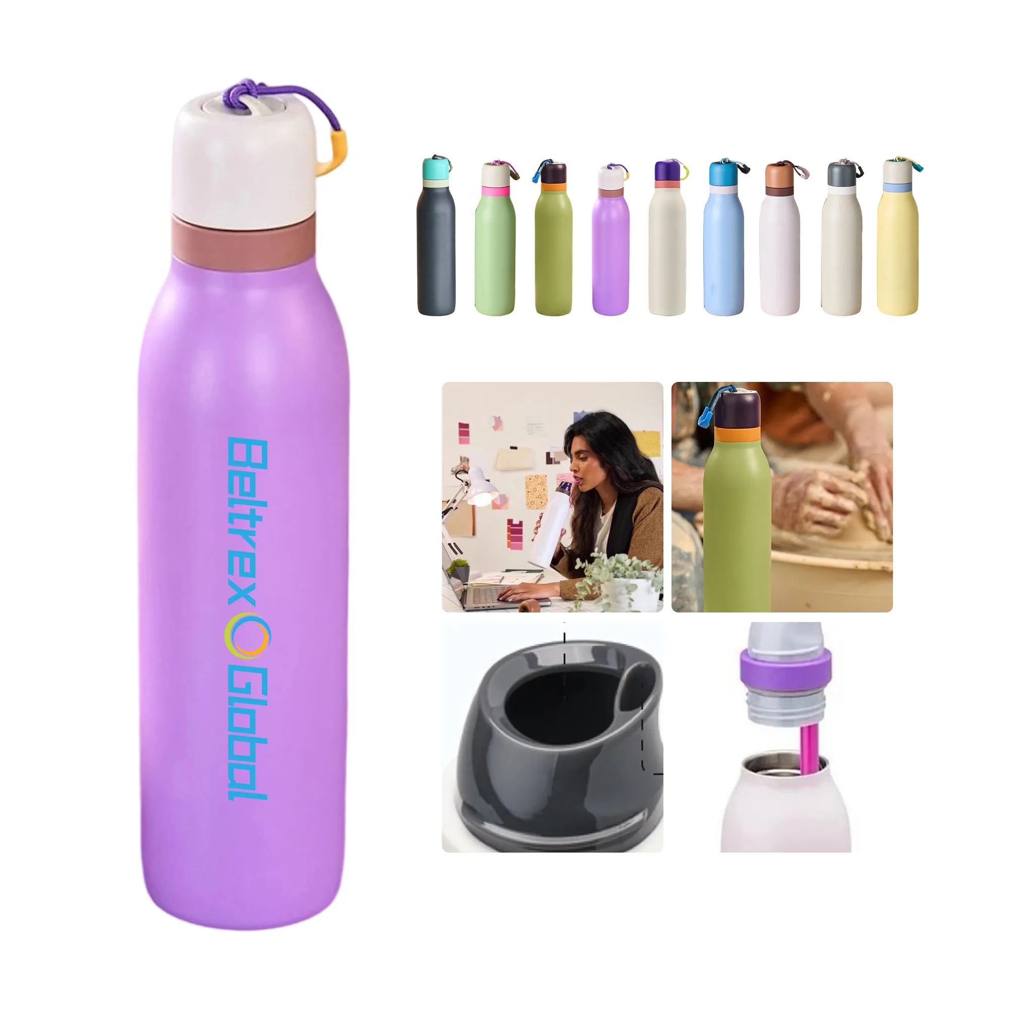 24oz Vacuum Tumbler with Straw and Leak Proof Lid 1