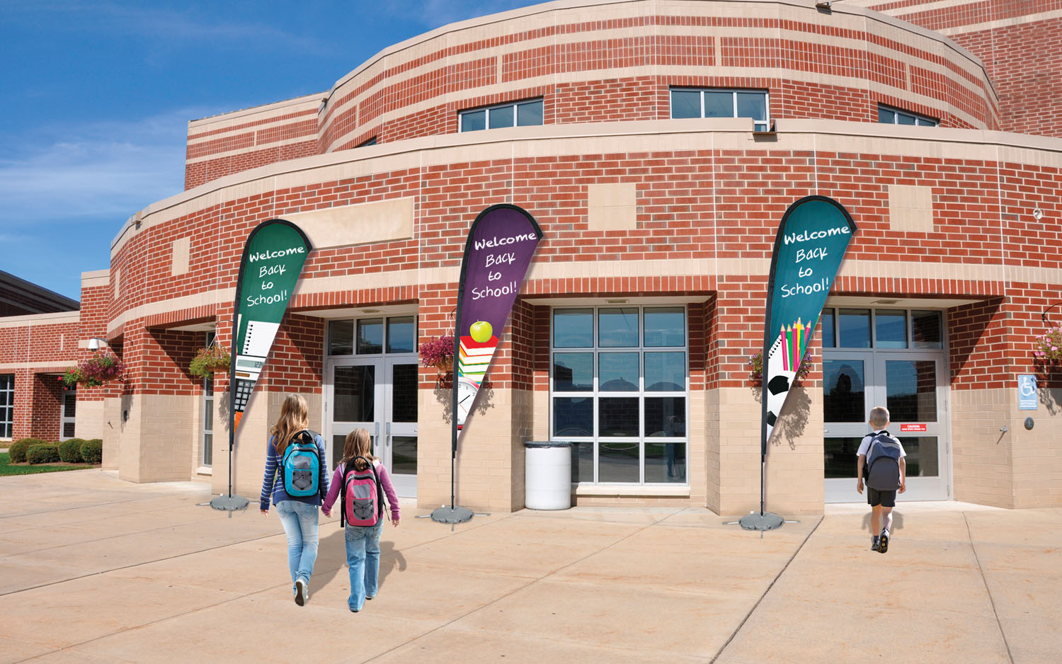 11.5' Premium Teardrop Sail Sign Kit (Single-Sided with Scissor Base) 5