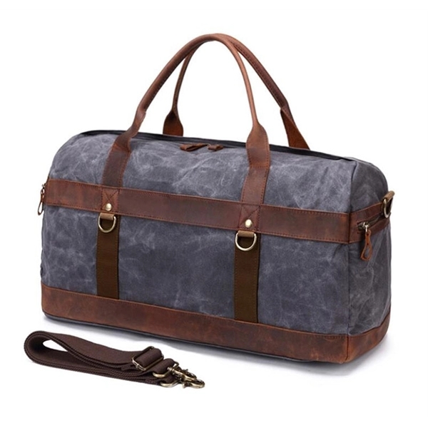 Duffel Bag Waterproof Canvas  Leather Travel bag 2