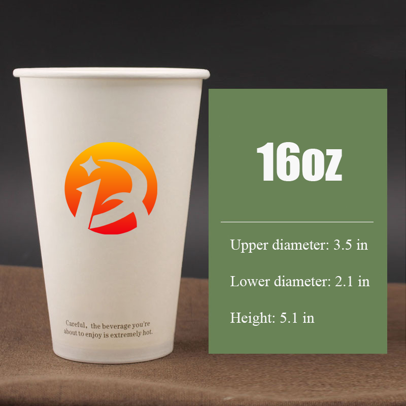 16 oz disposable coffee paper cup with lid 5