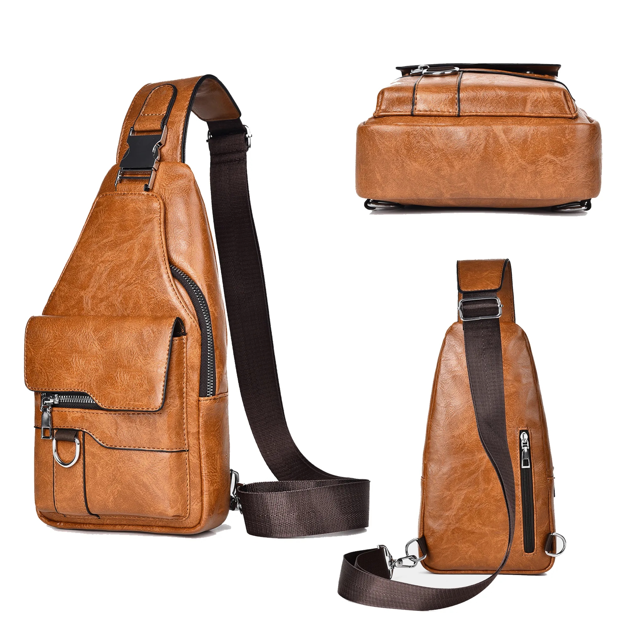 Large-Capacity Retro Versatile Crossbody Chest Bag 7