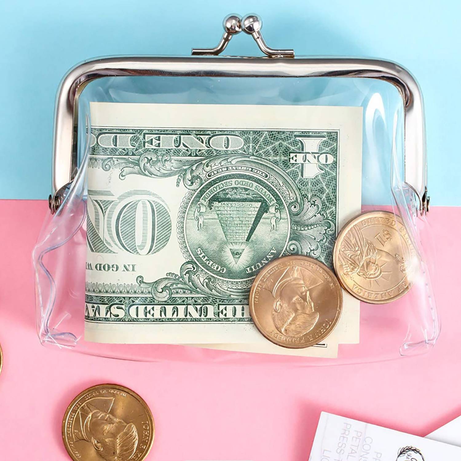 Waterproof Clear PVC Coin Purse w/ Lock Design 2