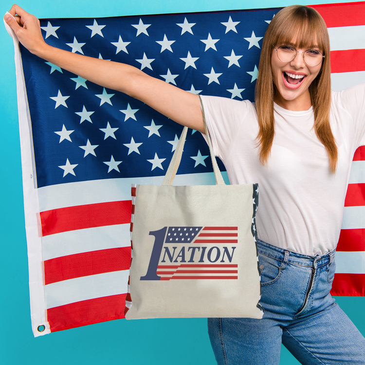 Cotton Flag Tote, custom tote bag with logo imprint 2