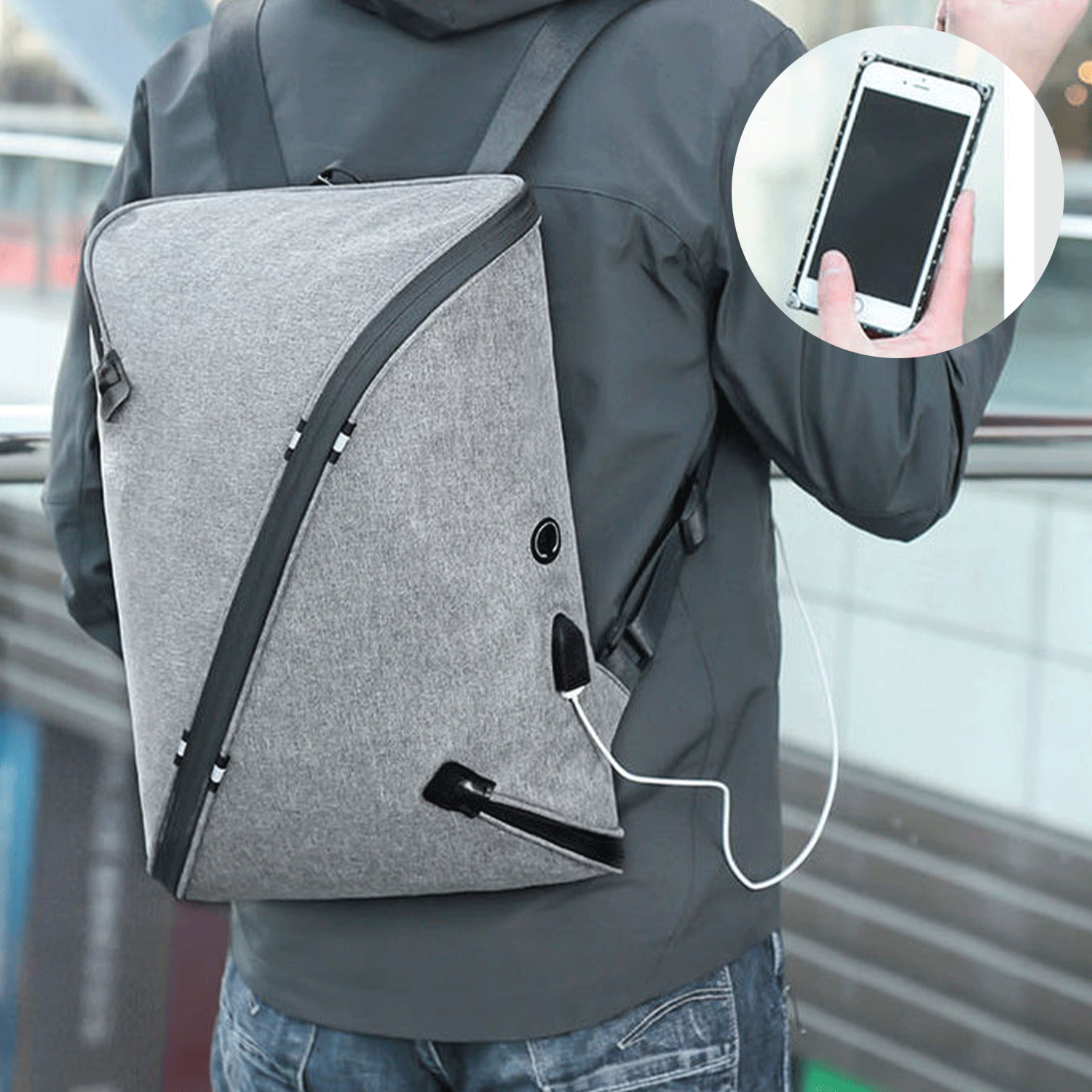 durable Travel Laptop USB Anti Theft Business Bag Backpack 15