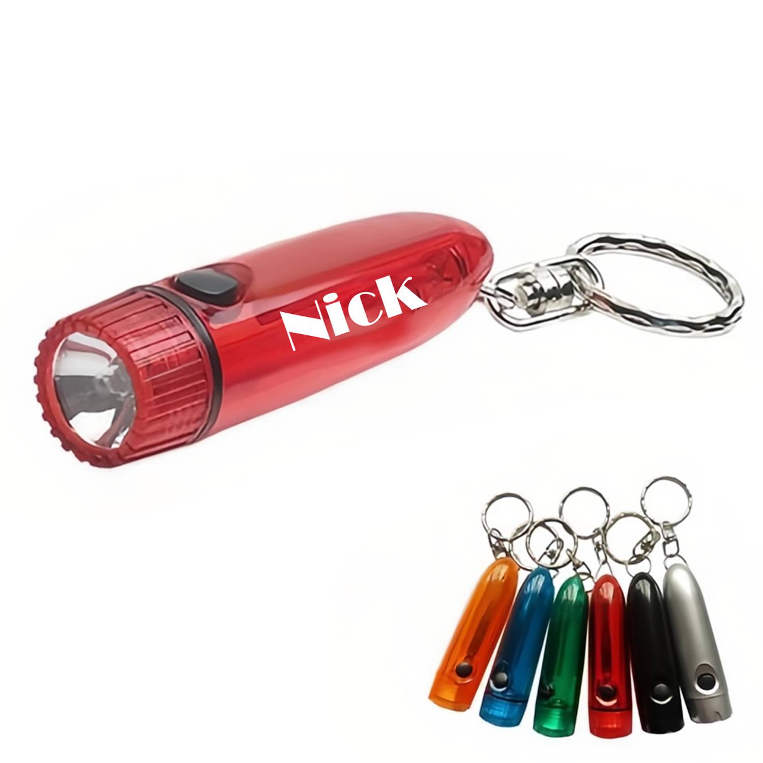 Sleek Cylinder Shaped Flash Light Keychain