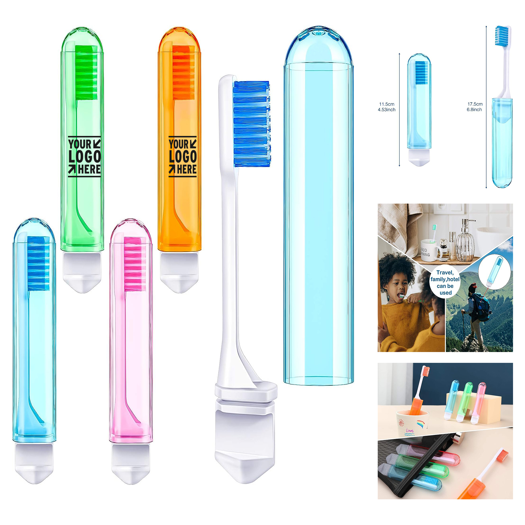 Bulk Folding Soft Potable Travel Size Individually Wrapped Toothbrush With Box