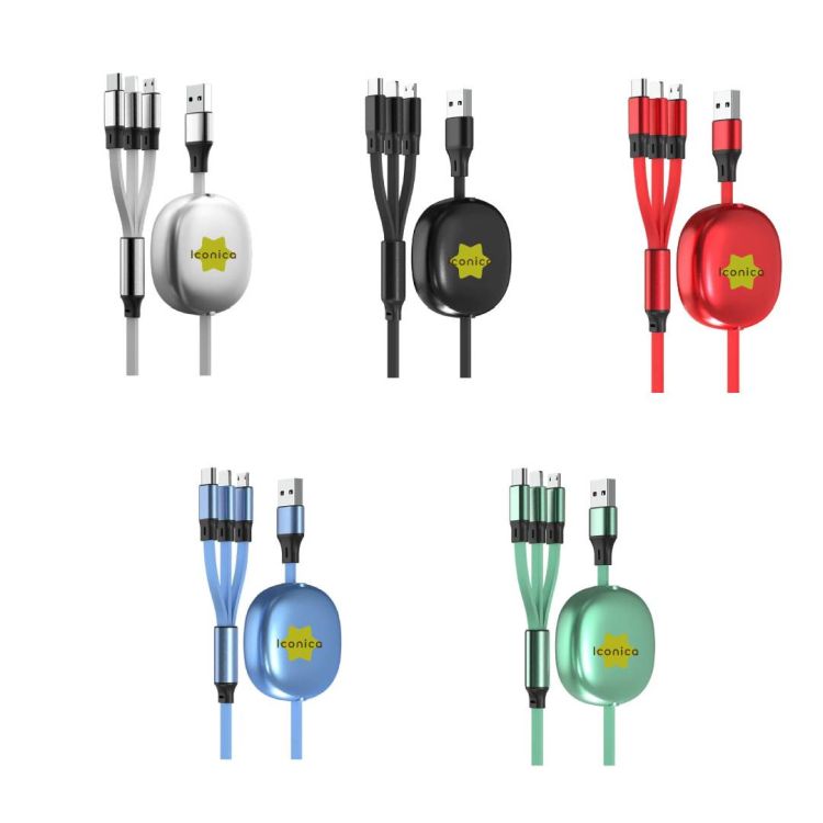 Multi Retractable USB Charger Cable 3 in 1 2