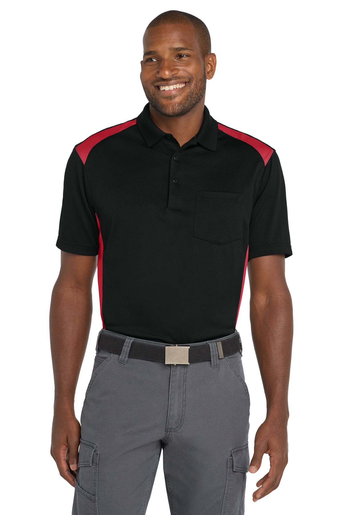 CornerStone Select Snag-Proof Two Way Colorblock Pocket Polo. CS416 27