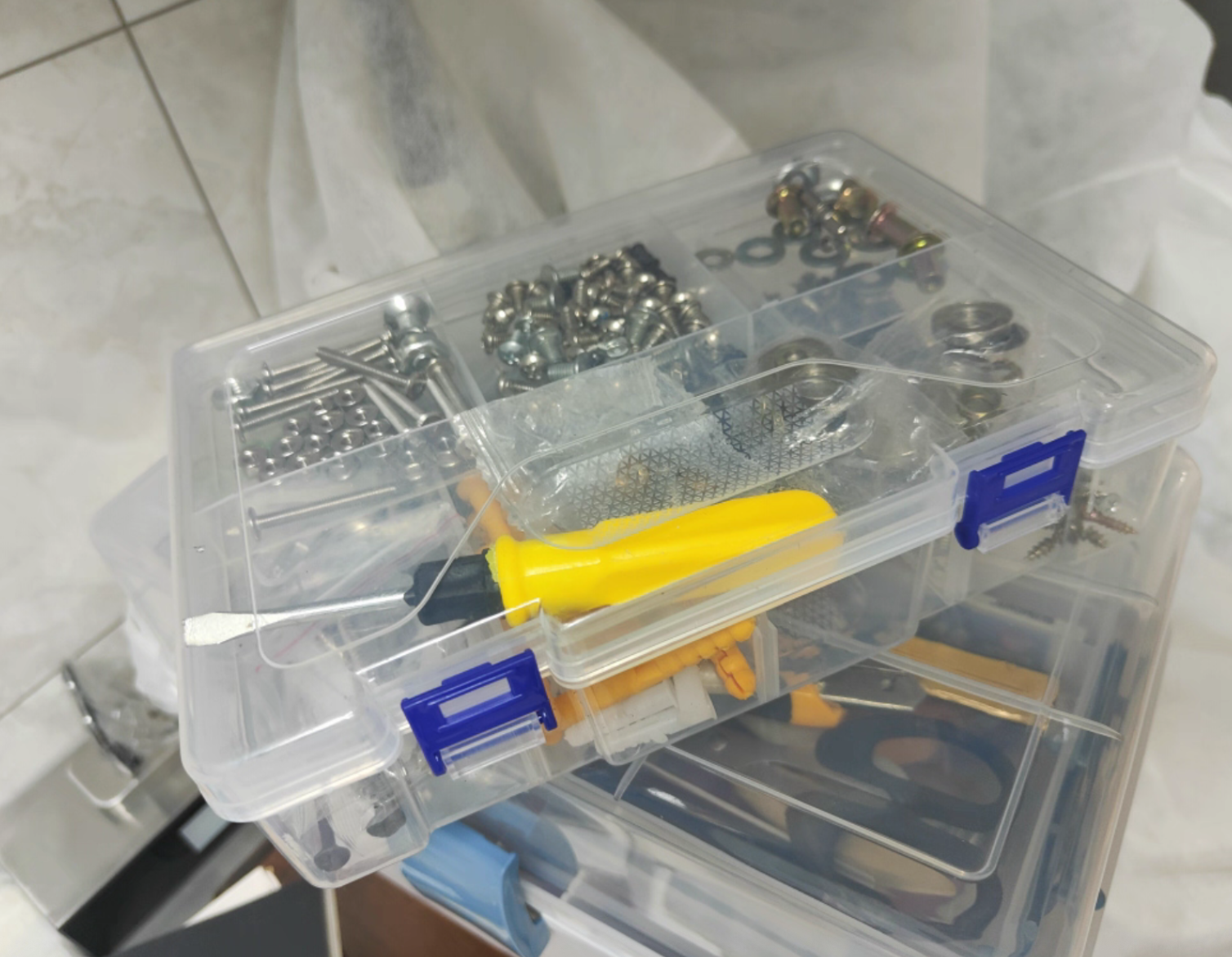 Double-layer 8 Grids Plastic Clear Organizer Box 2