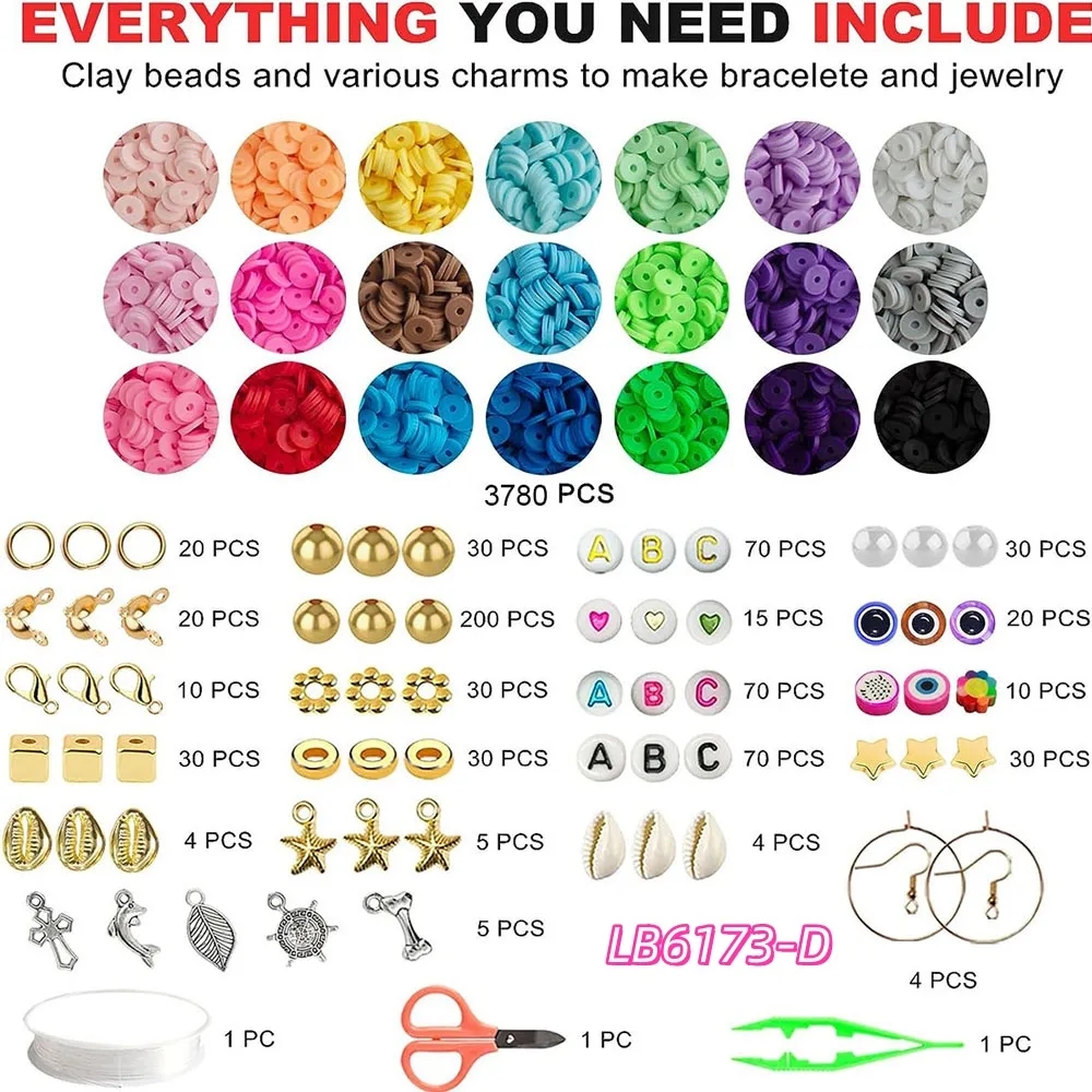 Lot DIY Friendship Bracelet Making Kit Beads and Charms Set 11