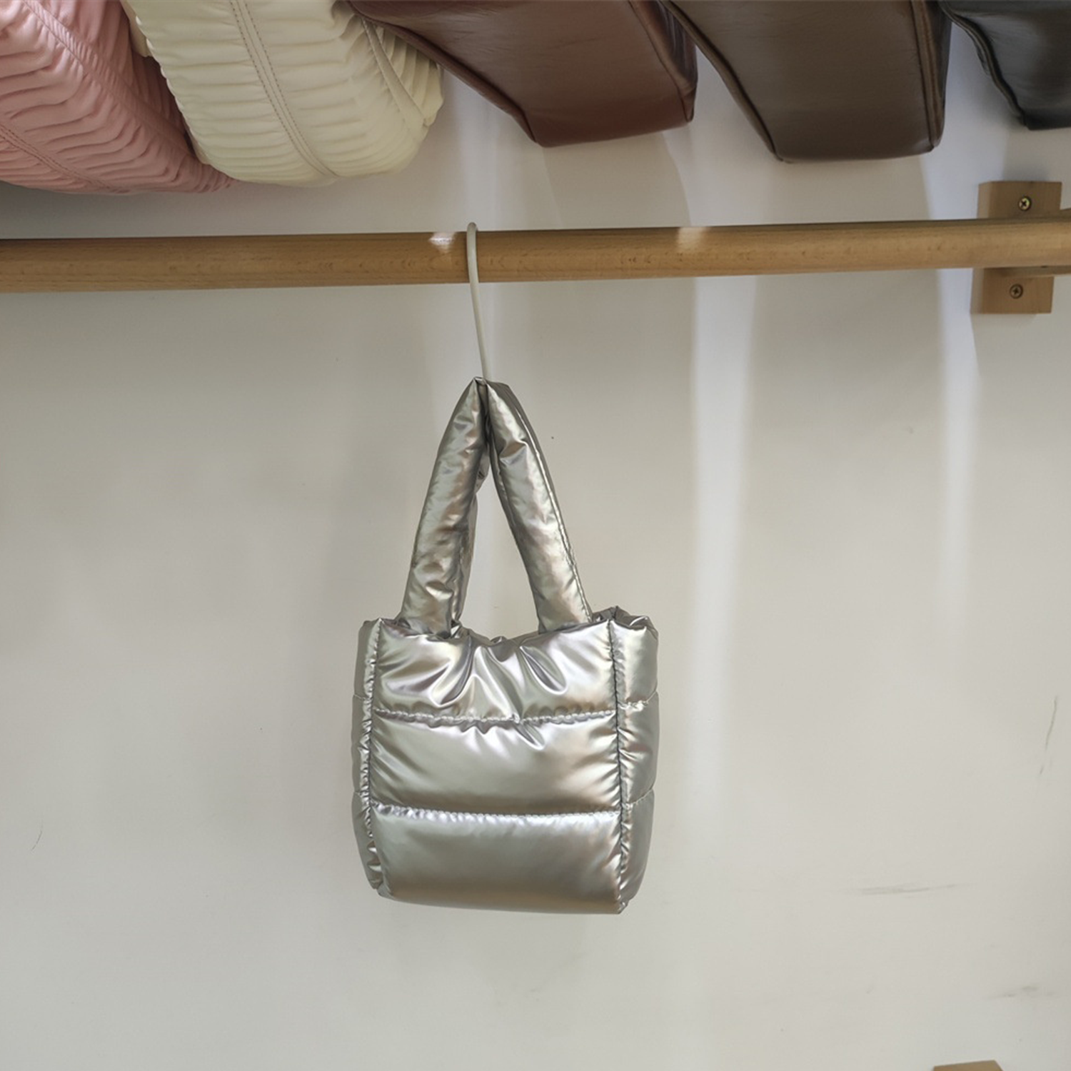 Mini Puffer Tote Light Padded Handbags cross-body bag 16