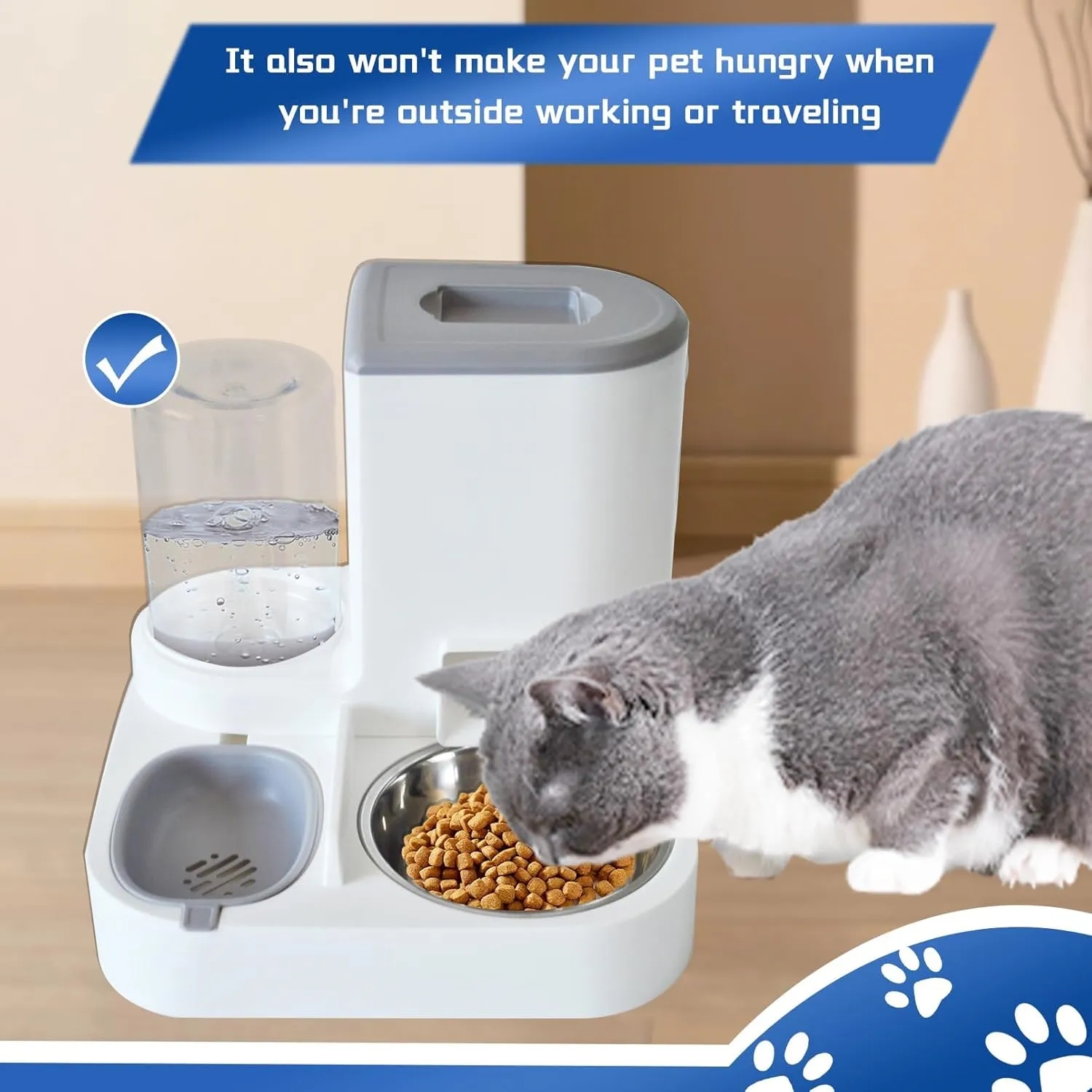 2 in 1Automatic Cat Food and Water Dispenser Set 5