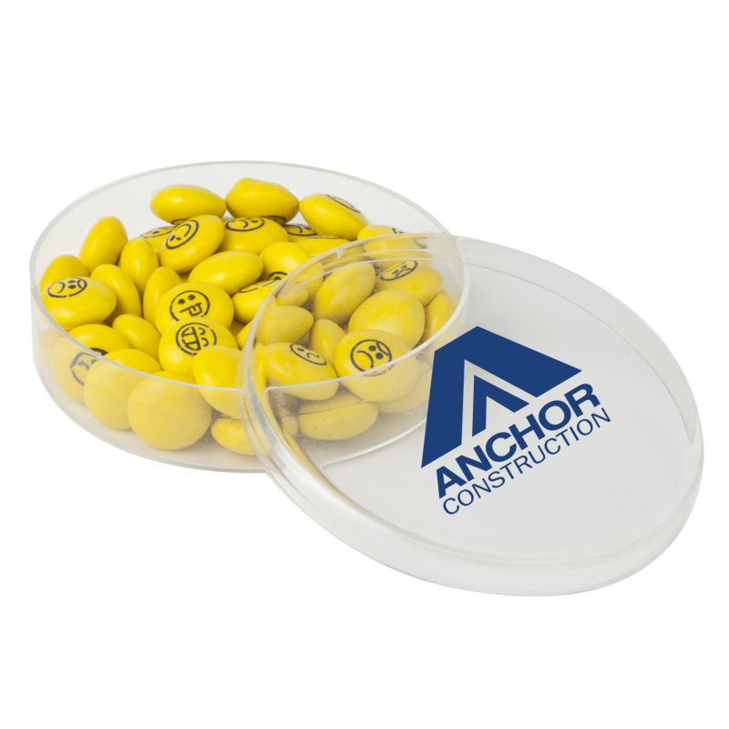 Small Round Acrylic with Chocolate Button Emojys 1