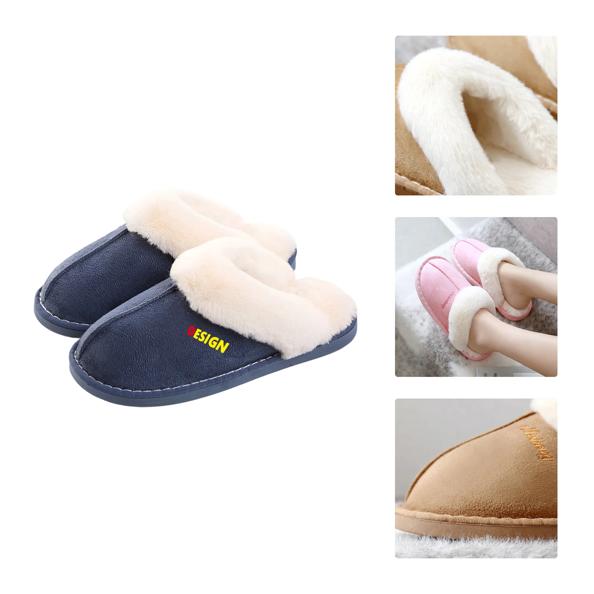 MOQ50 Non Slip Warm Cotton Slippers