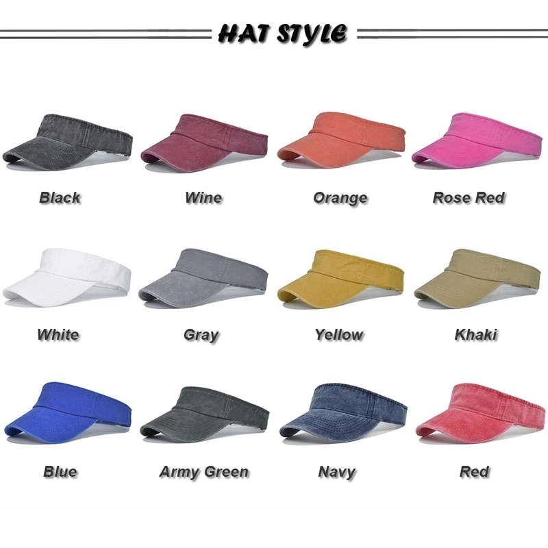 Custom washable cotton Sun Visor Caps for Unisex 3