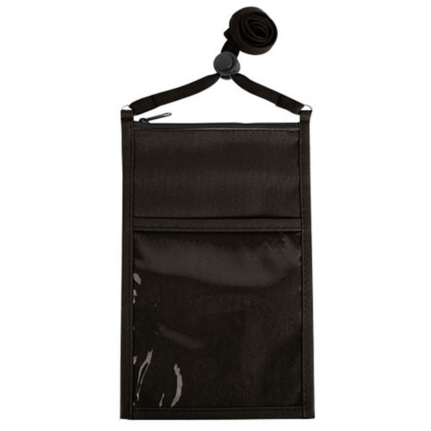 POLYESTER LARGE DOUBLE POUCH NECK WALLET