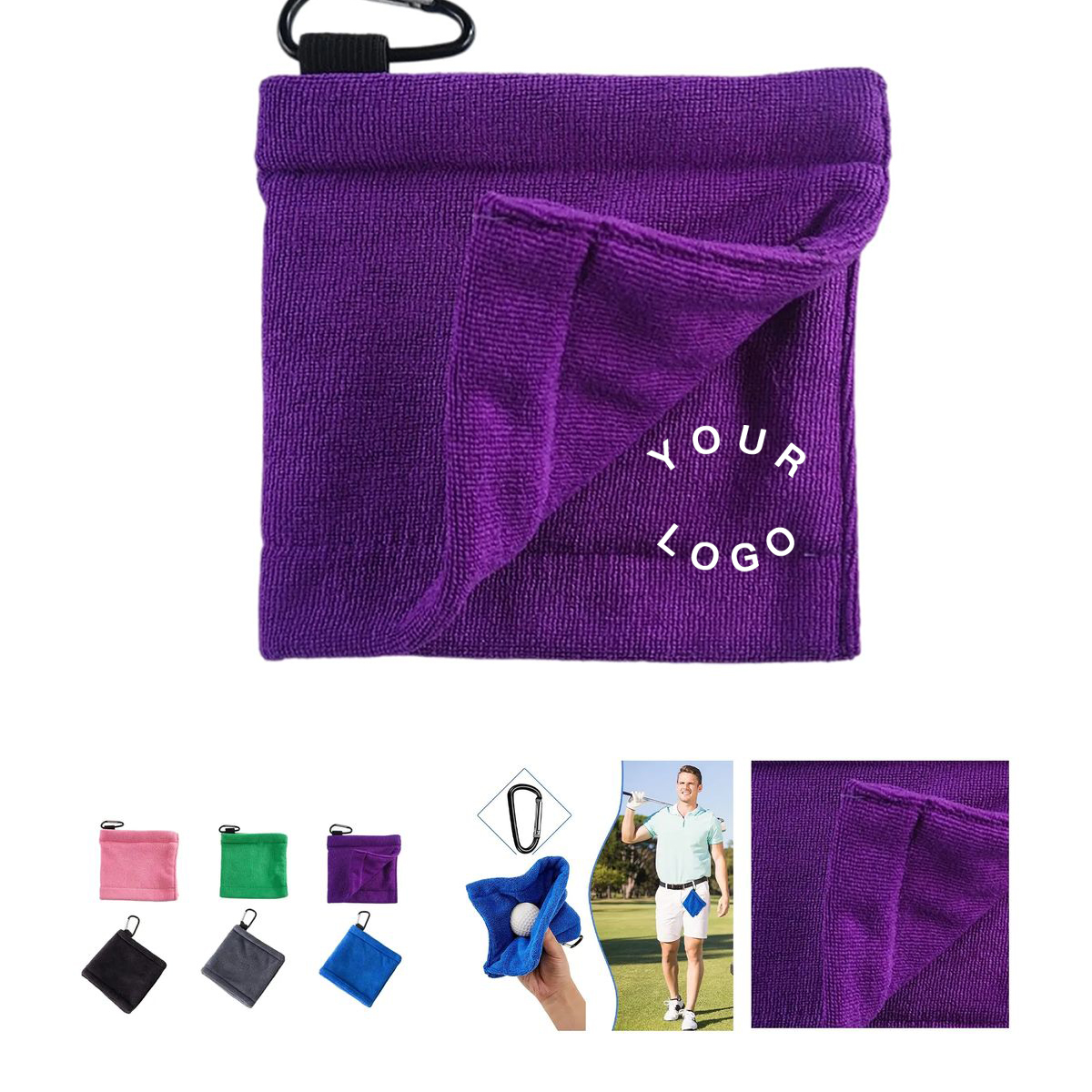 2-in-1 Golf Towel for Cleaning and Drying Balls 6