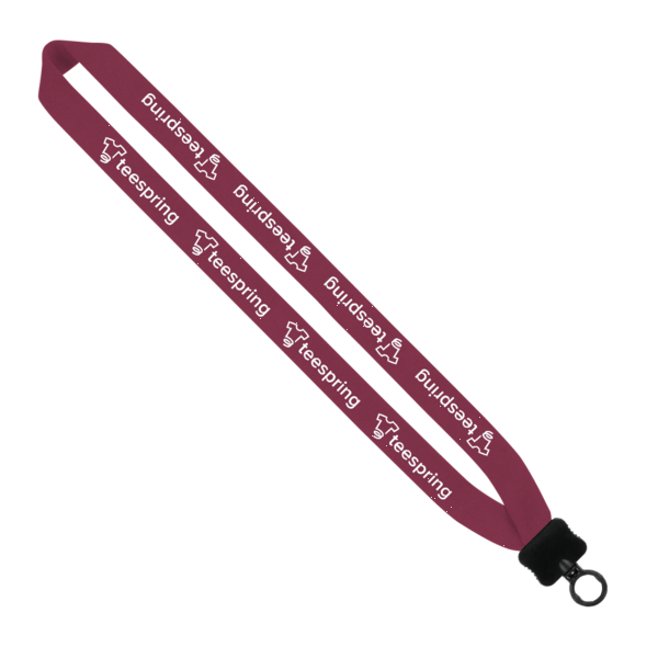 1" Cotton Lanyard with Plastic Clamshell & O-Ring 23