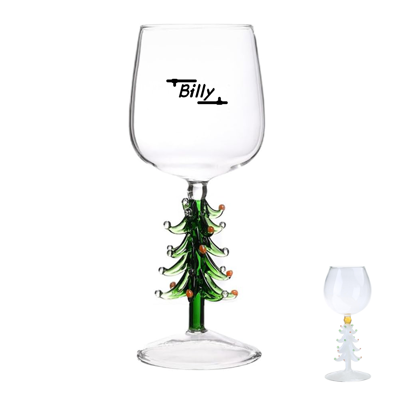 Christmas Tree Figure Inside Wine Glasses Cup