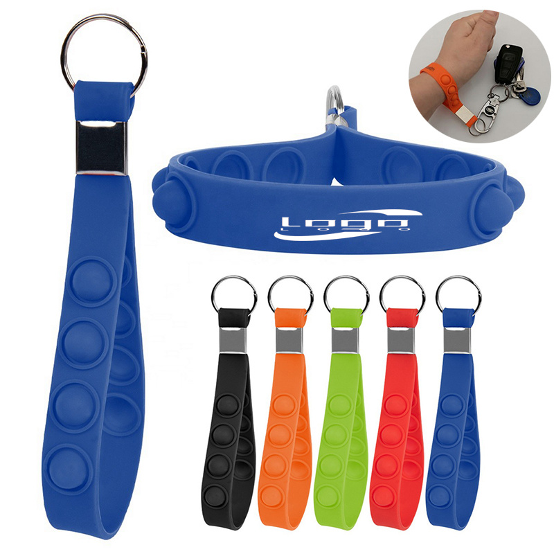 Silicone Anti Stress Push Pop Bubble Reliever Keychain 1