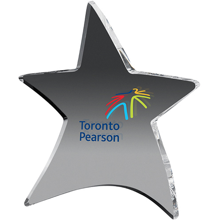 Clear Moving Star Paperweight (4 1/2"x 5"x 3/8") Full Colour PhotoImage