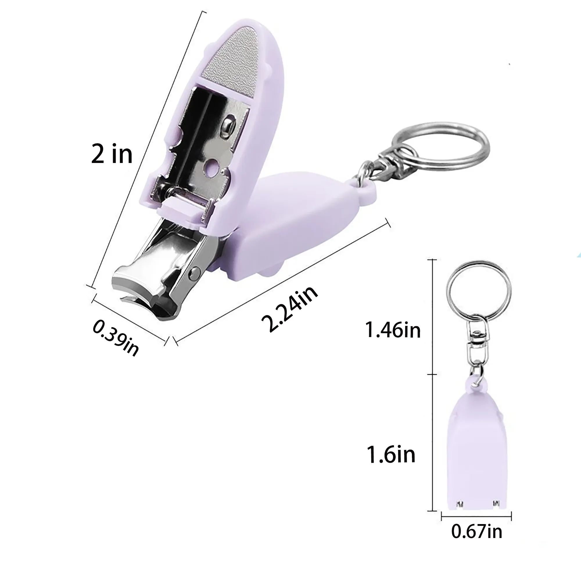 Folding Stainless Steel Nail Clippers With Key Ring 4